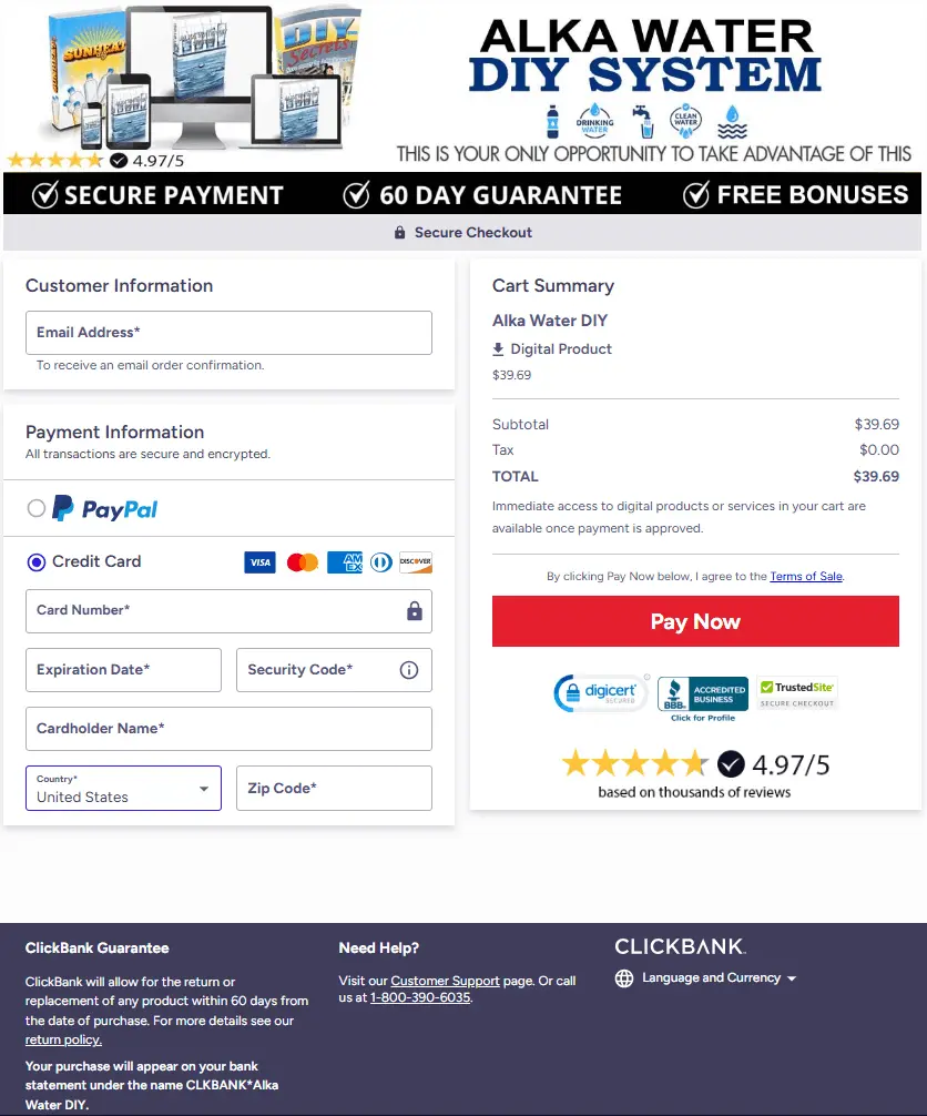 Secure Order Form